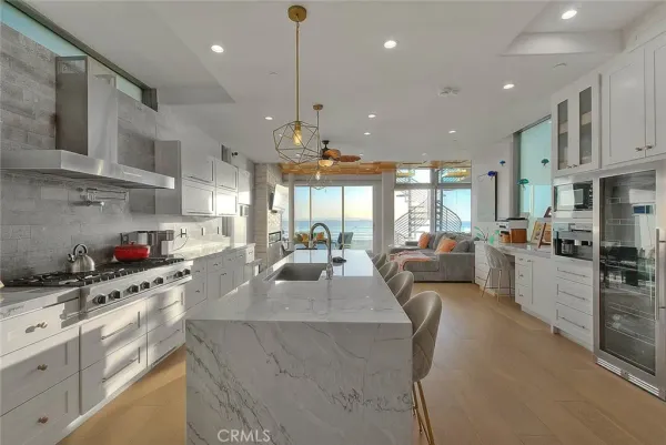 a view of kitchen with breakfast area
