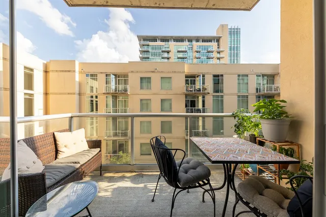 a view of balcony with couch