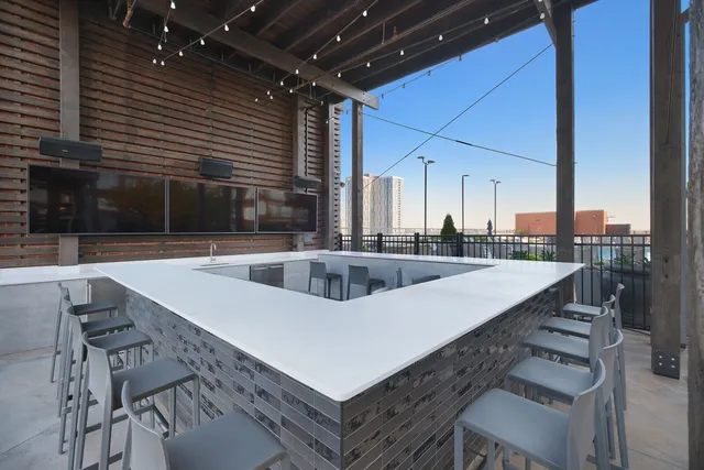 a view of swimming pool from a patio