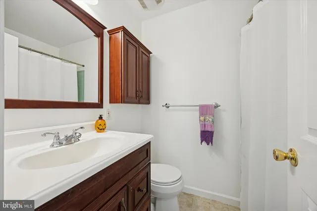 a bathroom with a sink a toilet and mirror