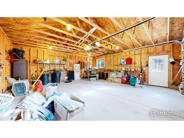 a terrace with a bench