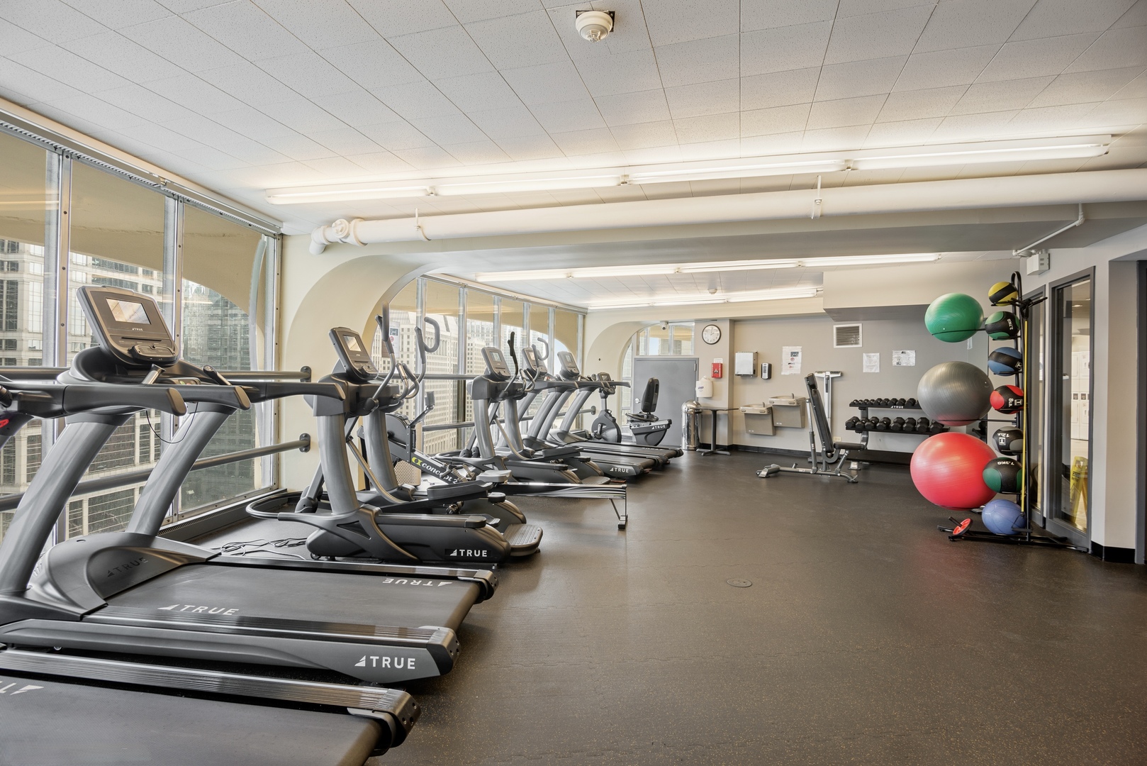 300 North State Street, Unit 5506 Chicago, IL 60654 - Photo 26 of 28 a room with gym equipment and window