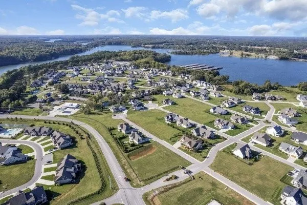 an aerial view of a city