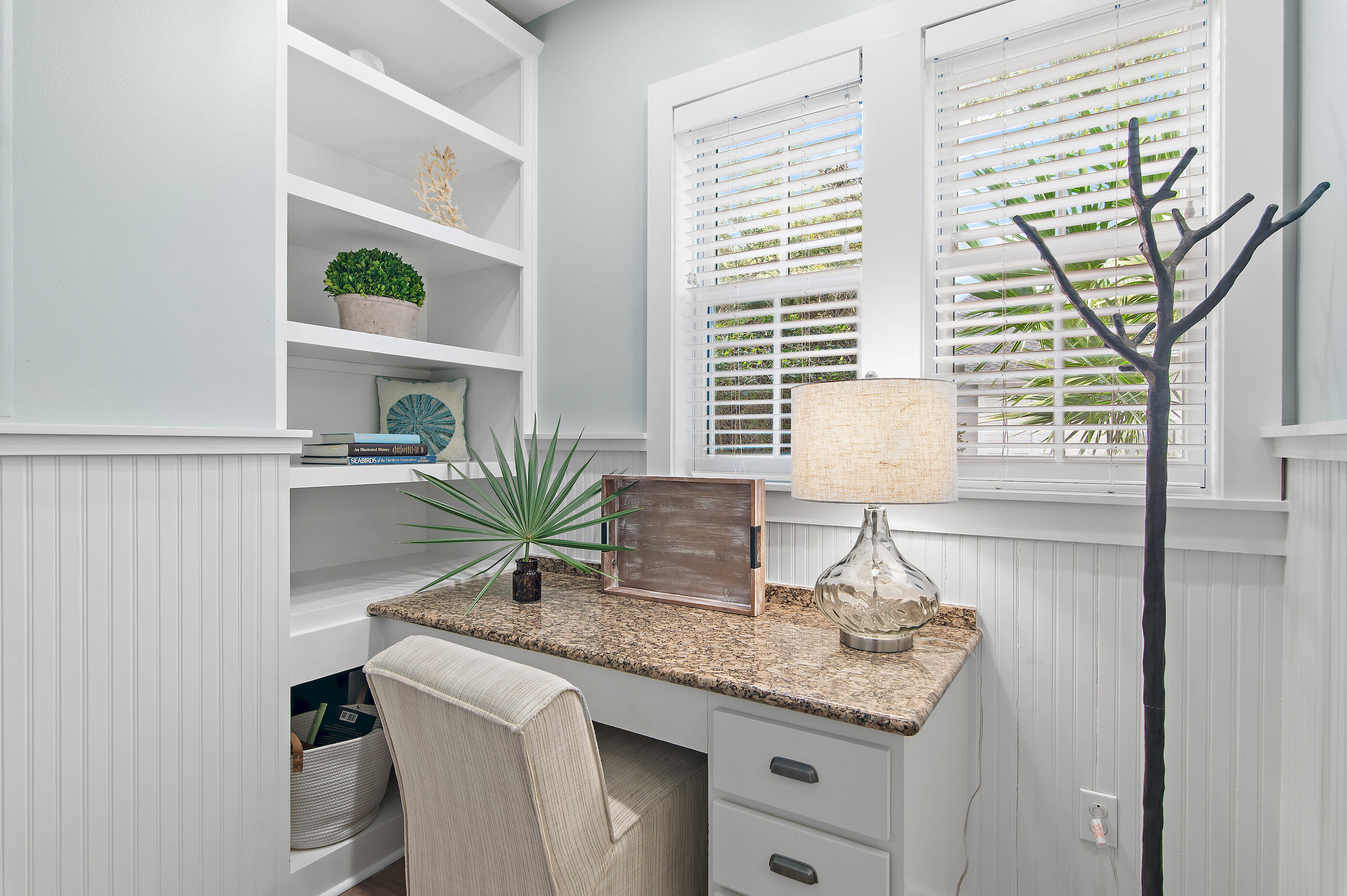 220 Salt Lane Inlet Beach, FL 32461 - Photo 17 of 39 a bathroom with a granite countertop sink a large mirror and a window