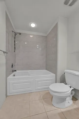 a bathroom with a toilet and a bathtub