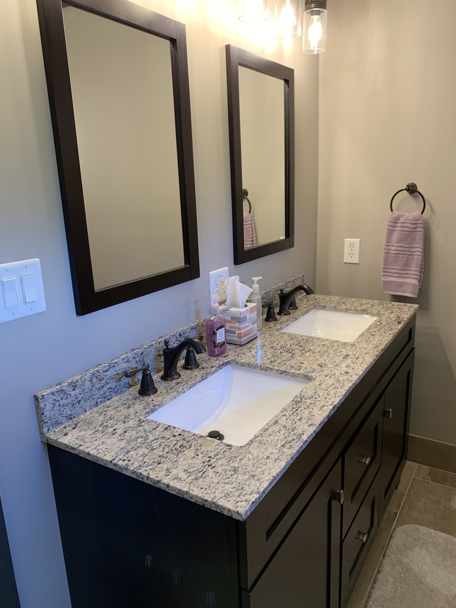 580 Pruett Road Dickson, TN 37055 - Photo 28 of 46 a bathroom with a granite countertop sink and a mirror