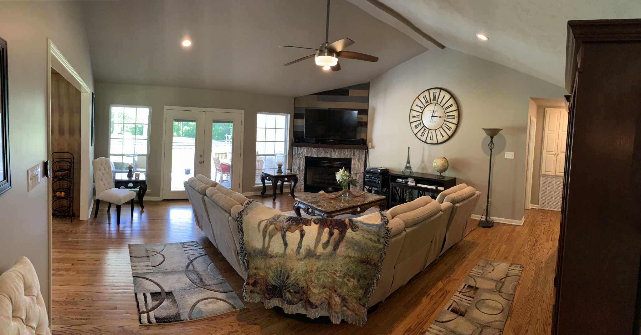 580 Pruett Road Dickson, TN 37055 - Photo 9 of 46 a living room with fireplace furniture and a wooden floor
