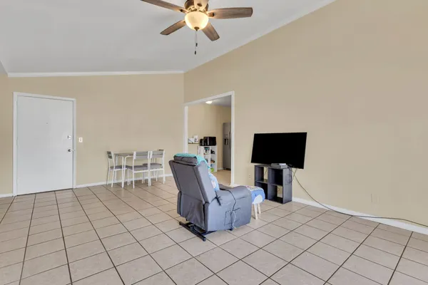 a living room with furniture