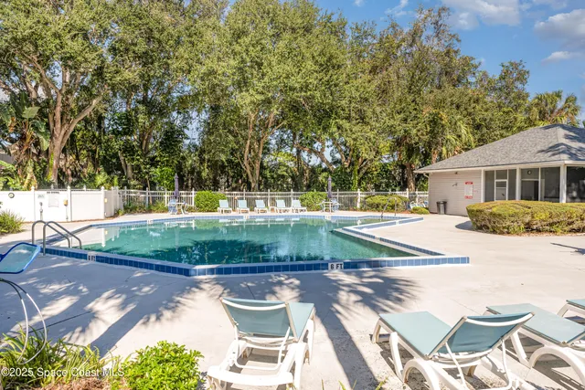 a view of an outdoor space and swimming pool