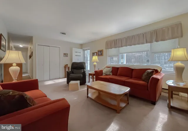 a living room with furniture and a couch