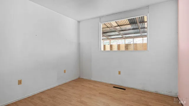 an empty room with a window