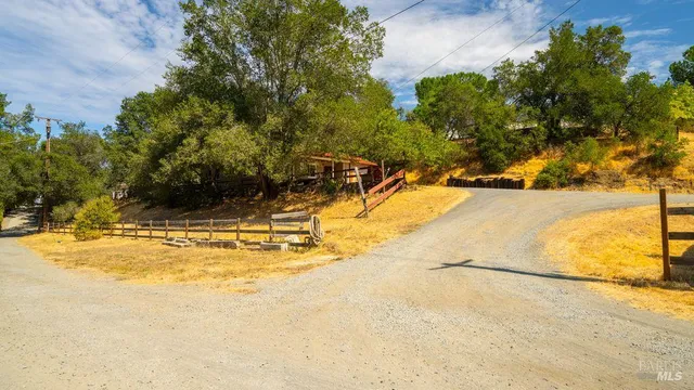 a view of a swimming pool and an outdoor space