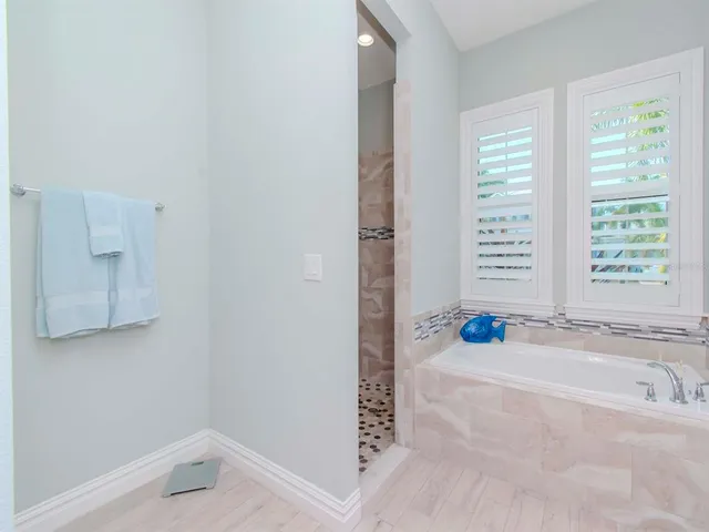 a view of bathroom and bathtub