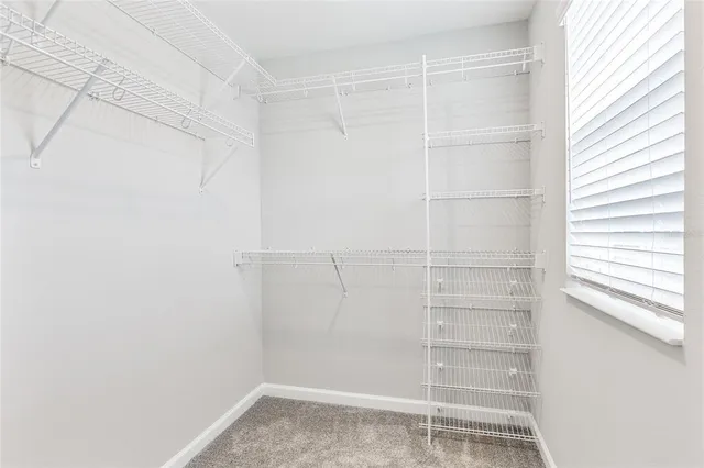 a view of an empty walk in closet