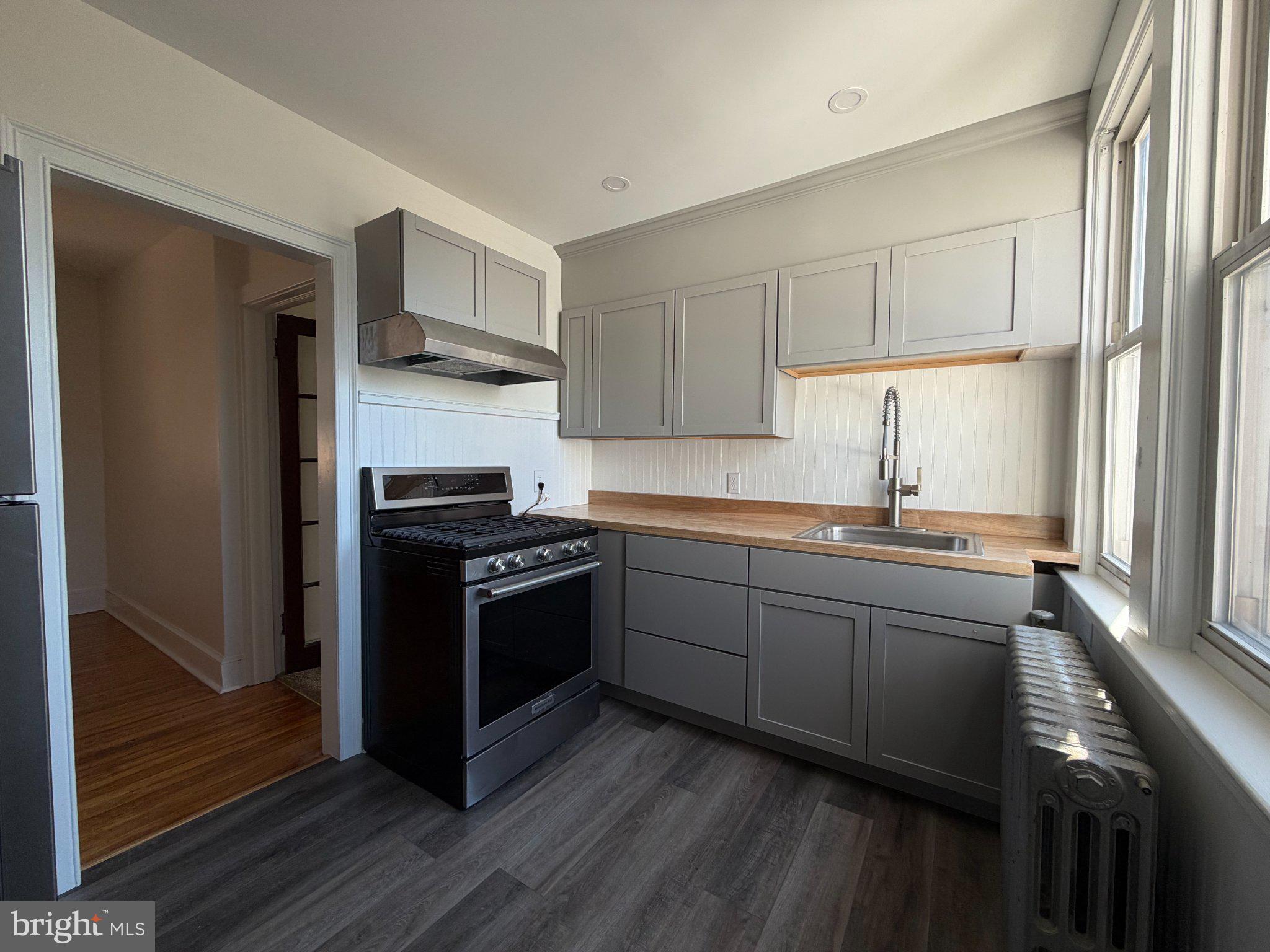 Modern kitchen with sleek finishes.