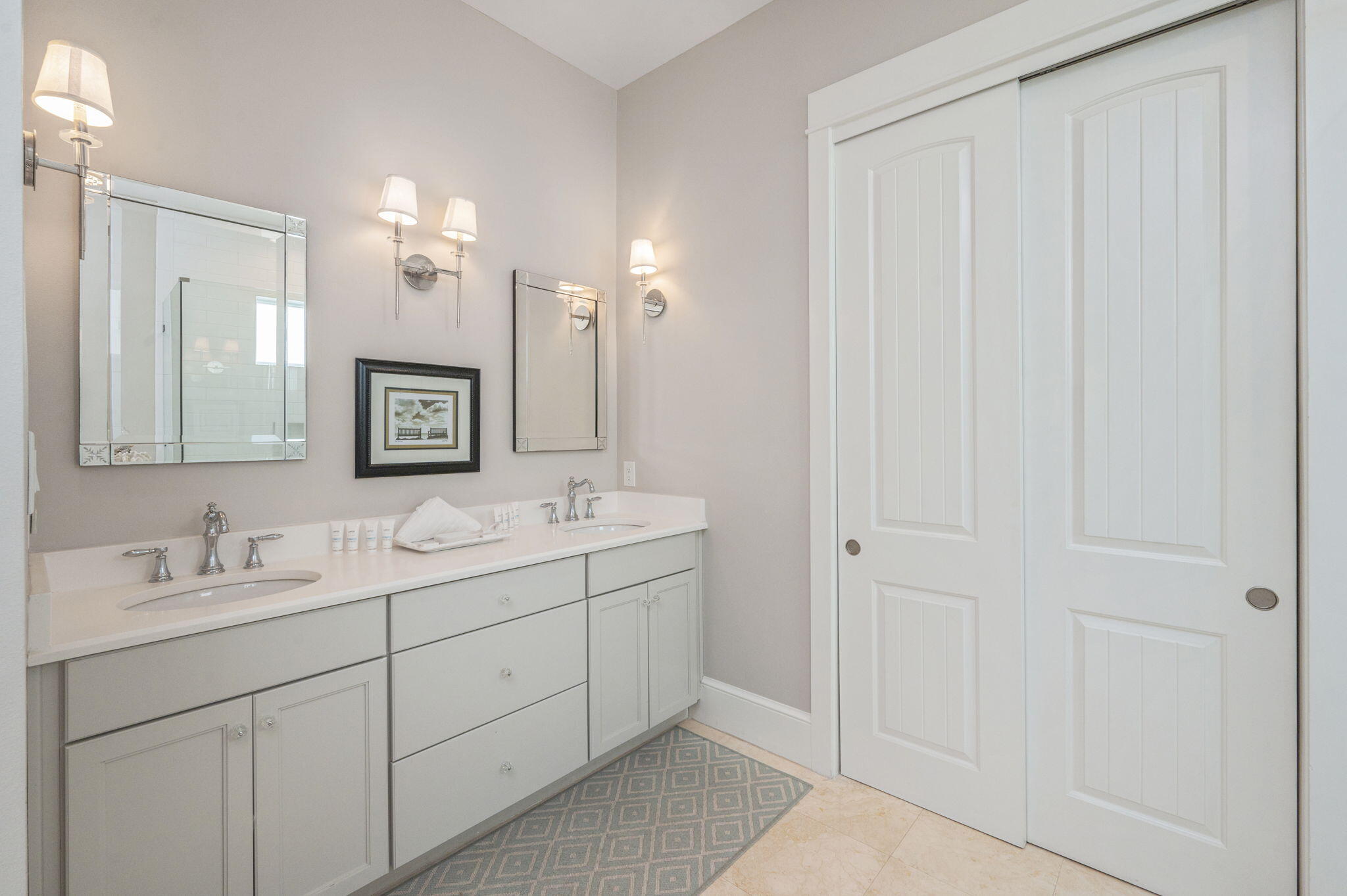 4525 West County Highway 30A Santa Rosa Beach, FL 32459 - Photo 62 of 118 a bathroom with a double vanity sink and a mirror
