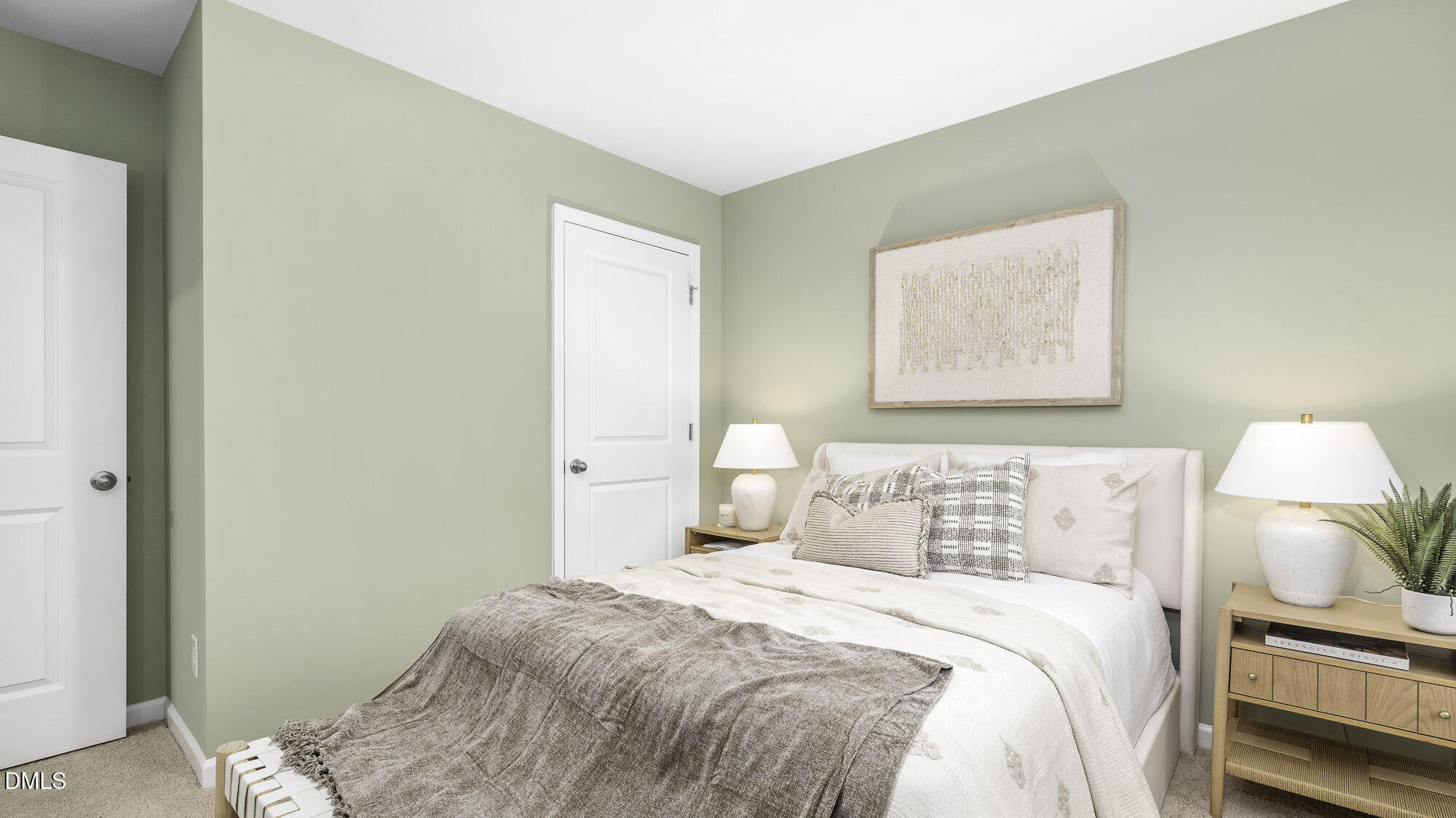 129 Daniel Road Wilson's Mills, NC 27577 - Photo 14 of 28 a bedroom with a bed and a night stand