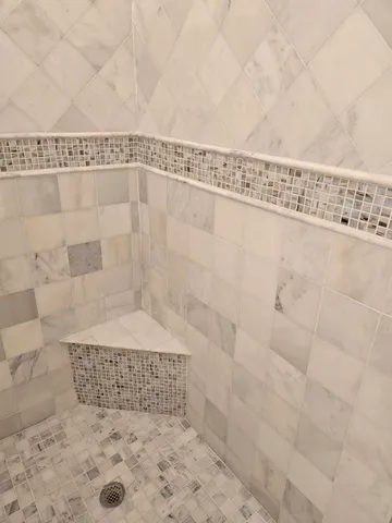 a bathroom with a shower