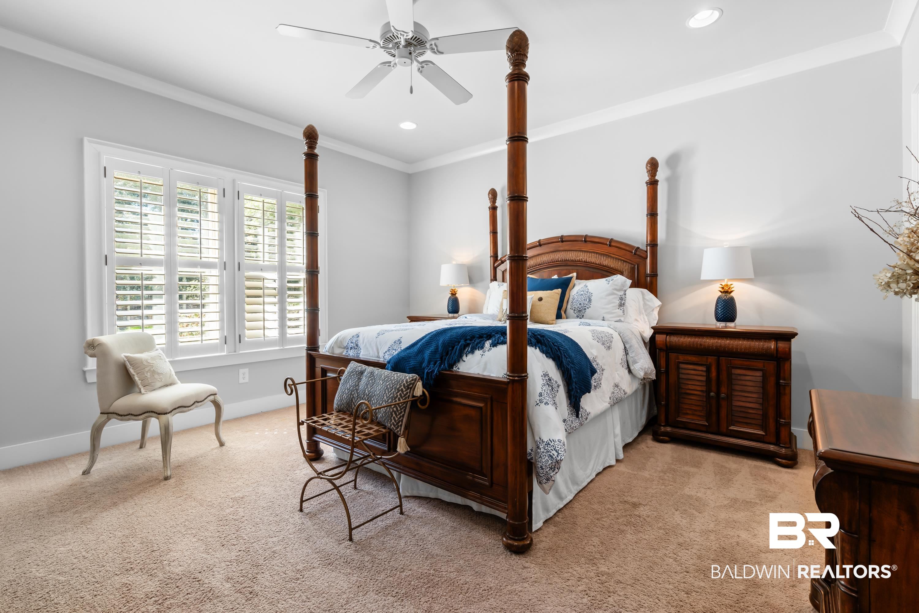 30057 Dolive Ridge Daphne, AL 36527 - Photo 28 of 55 Carpeted bedroom featuring ornamental molding and ceiling fan