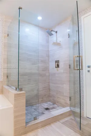 a bathroom with a shower