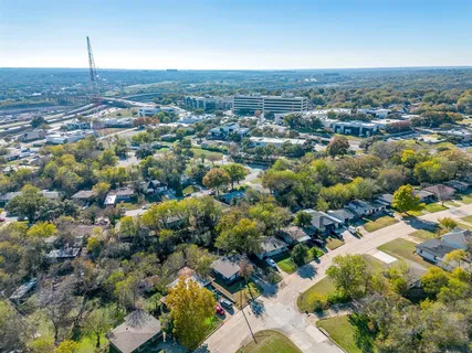an aerial view of a city