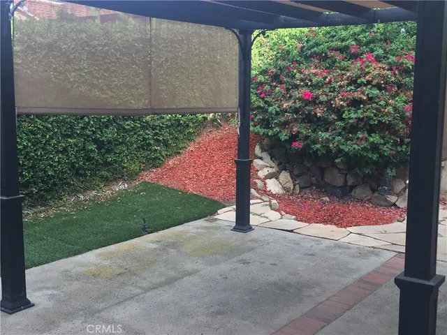 a view of a backyard with plants