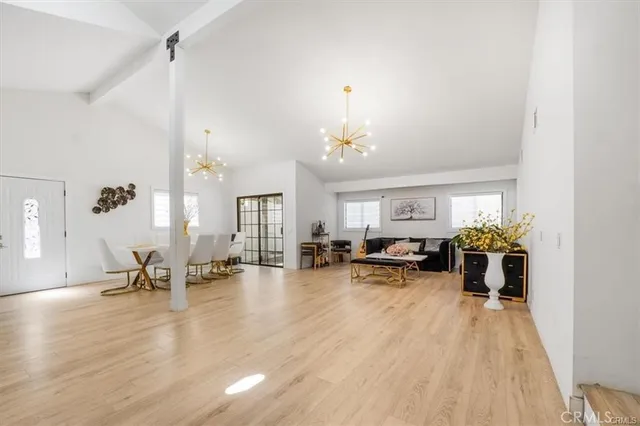 a view of a livingroom with furniture and a livingroom