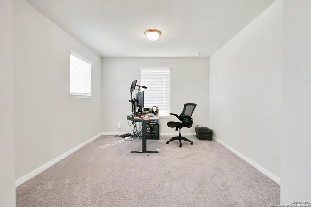 a view of workspace with a window