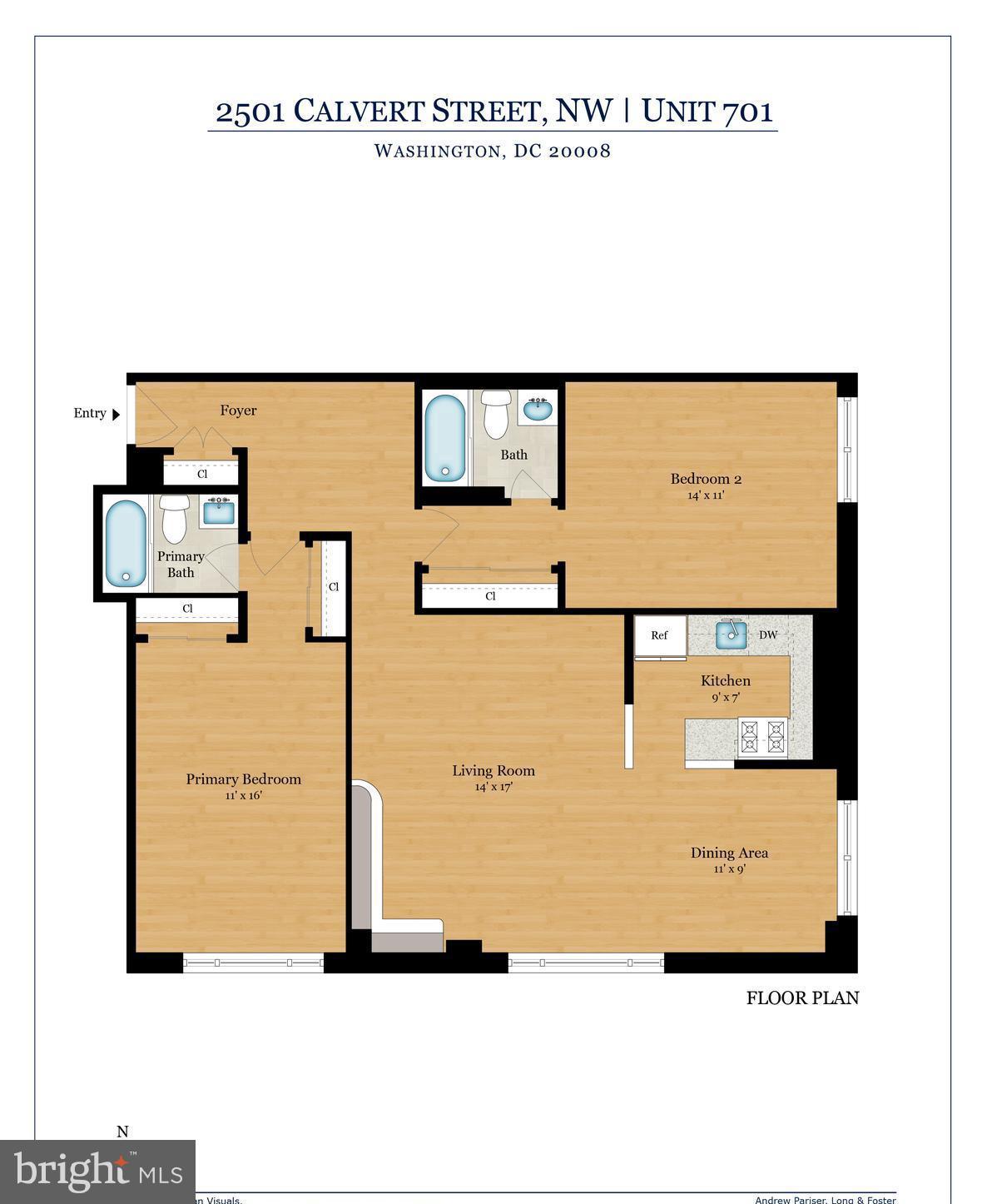 2501 Calvert Street Northwest, Unit 701 Washington, DC 20008 - Photo 31 of 31 Floor Plan