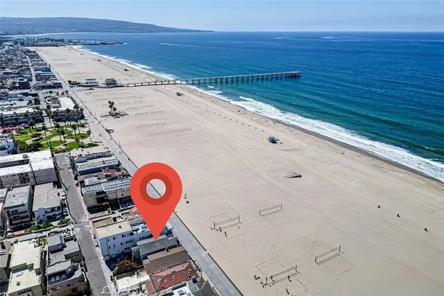 an aerial view of a beach