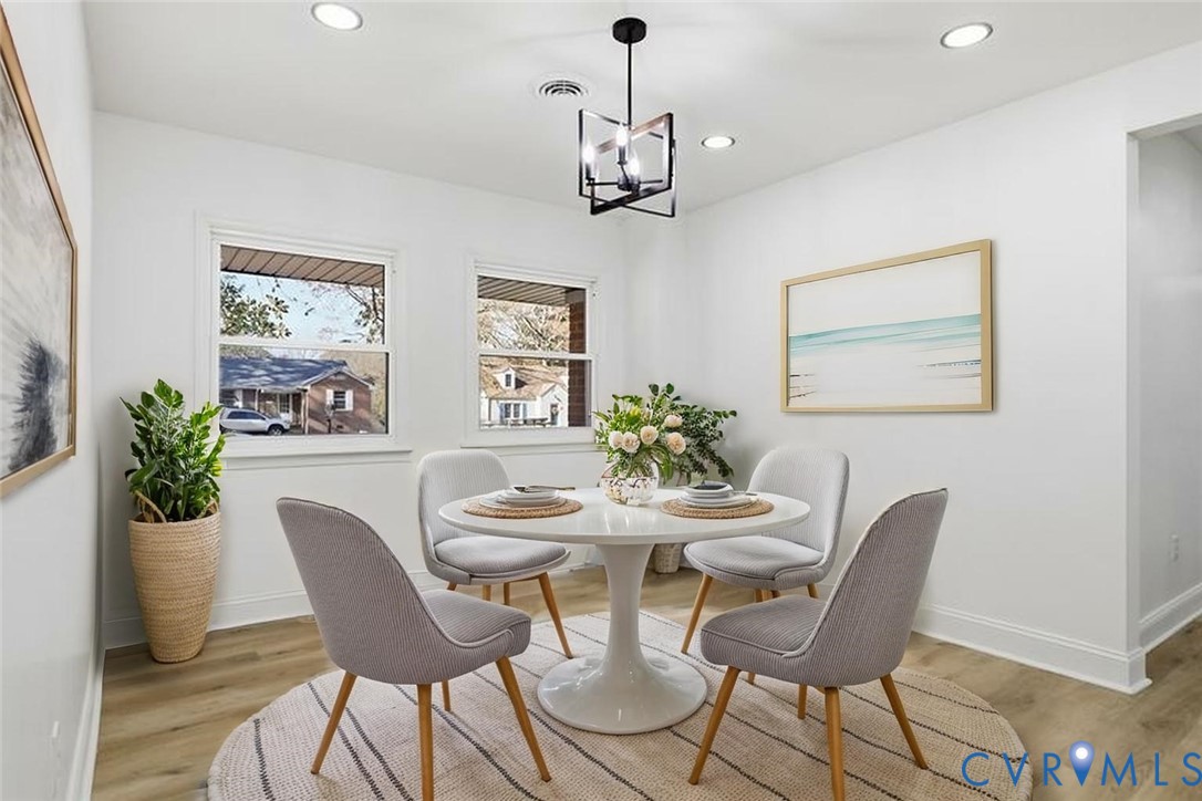 2913 Rolyart Road Petersburg, VA 23805 - Photo 13 of 31 Dining area featuring recessed lighting, a chandel