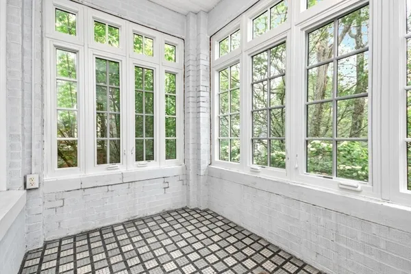 a view of an entryway with a window