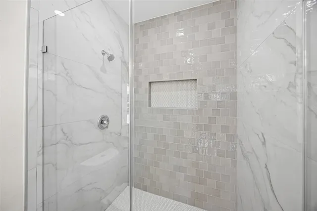 a bathroom with a shower