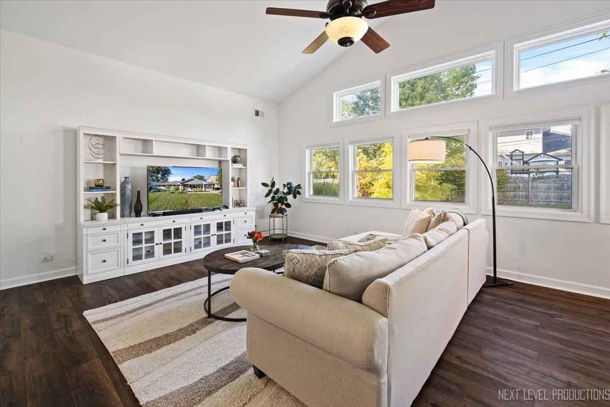 703 Wakeman Avenue Wheaton, IL 60187 - Photo 11 of 20 a living room with furniture and a flat screen tv