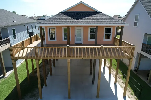 a dinning table and chairs in the balcony