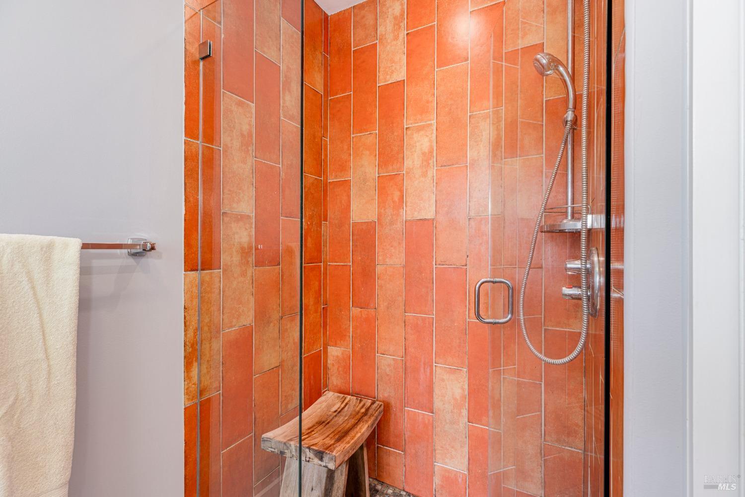 31 Martens Boulevard San Rafael, CA 94901 - Photo 15 of 50 a bathroom with a shower curtain and a shower curtain