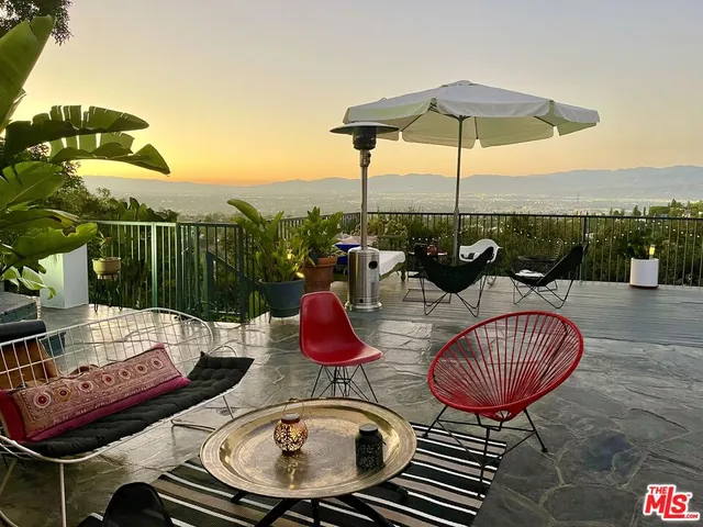 a outdoor view with a sitting space