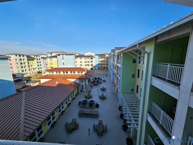 a view of a balcony with an outdoor space