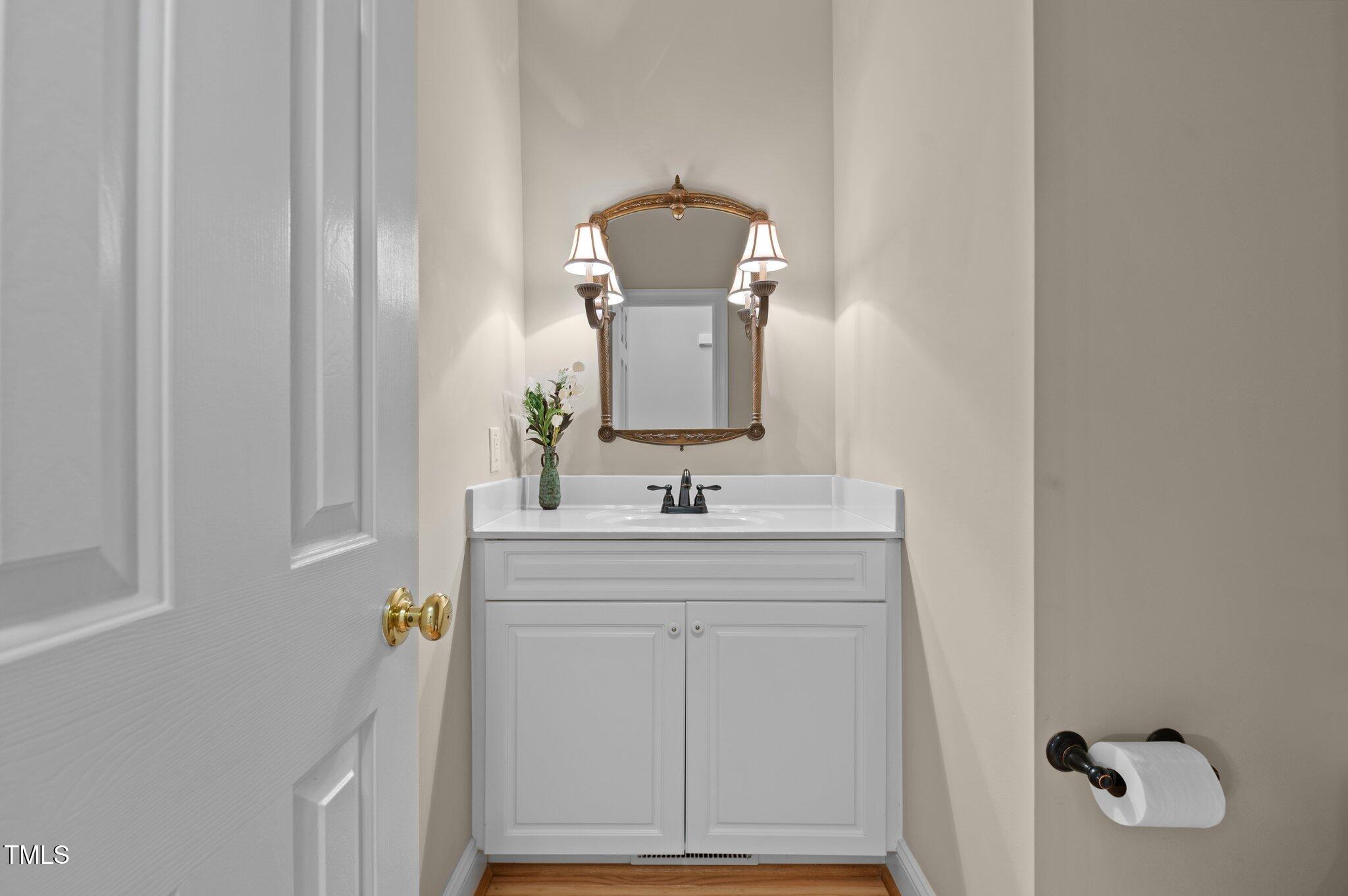 1012 Coram Fields Road Wake Forest, NC 27587 - Photo 22 of 38 a bathroom with a sink and a mirror