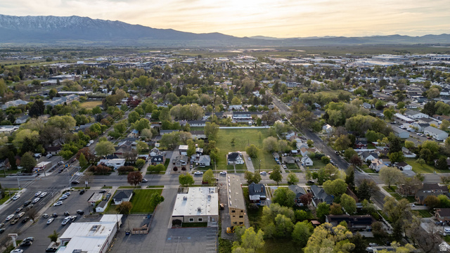 452 North 100 West, Unit 102 Logan, UT 84321 - Photo 23 of 34 Aerial view at dusk of a mountain view