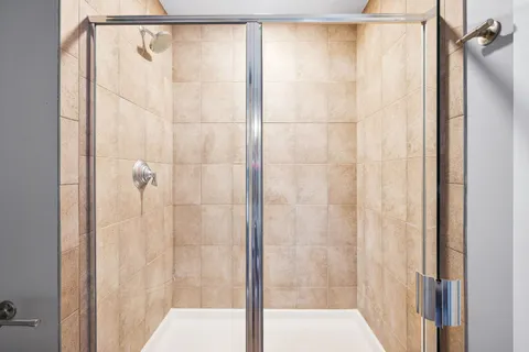 a bathroom with a shower