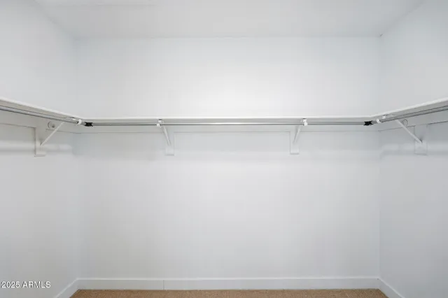 a view of a closet in a room