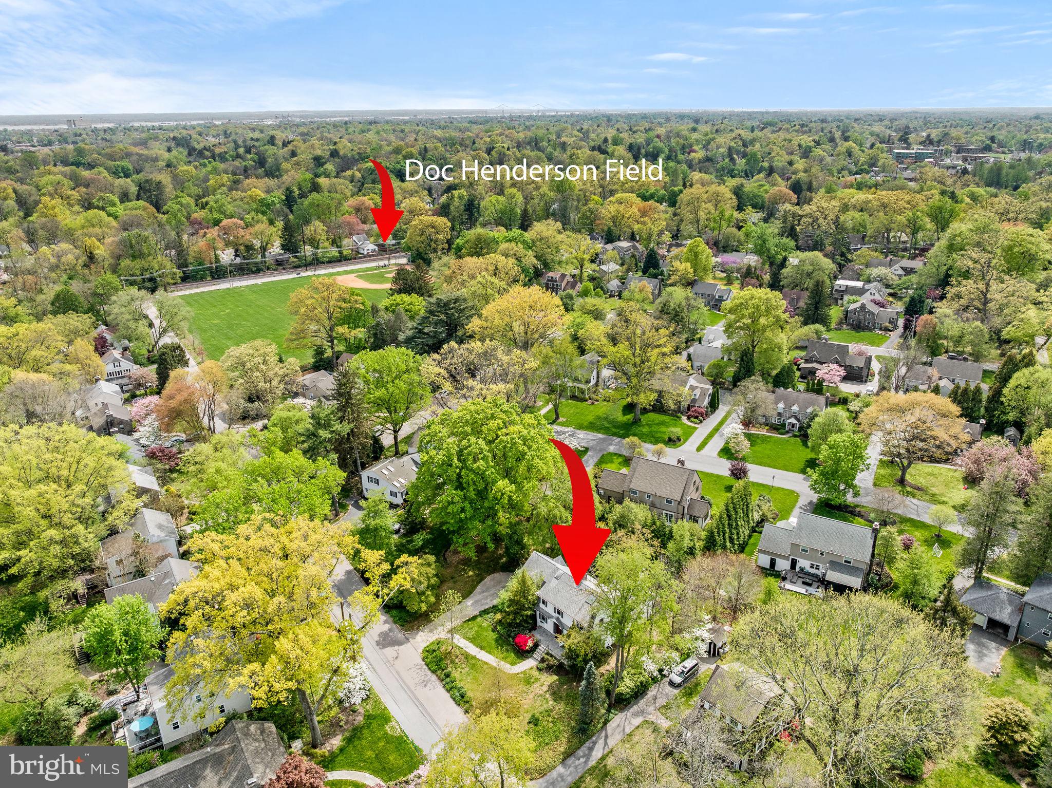 320 Riverview Road Swarthmore, PA 19081 - Photo 30 of 38 an aerial view of residential houses with outdoor space and trees