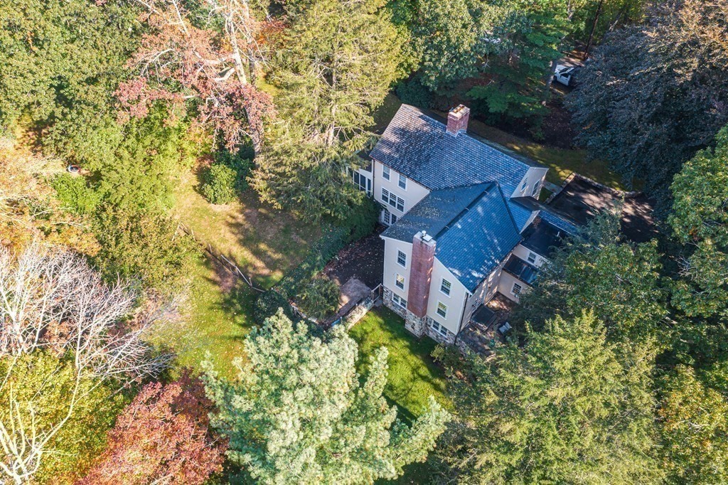 8 Old Farm Road Wellesley, MA 02481 - Photo 10 of 25 an aerial view of a house with a yard