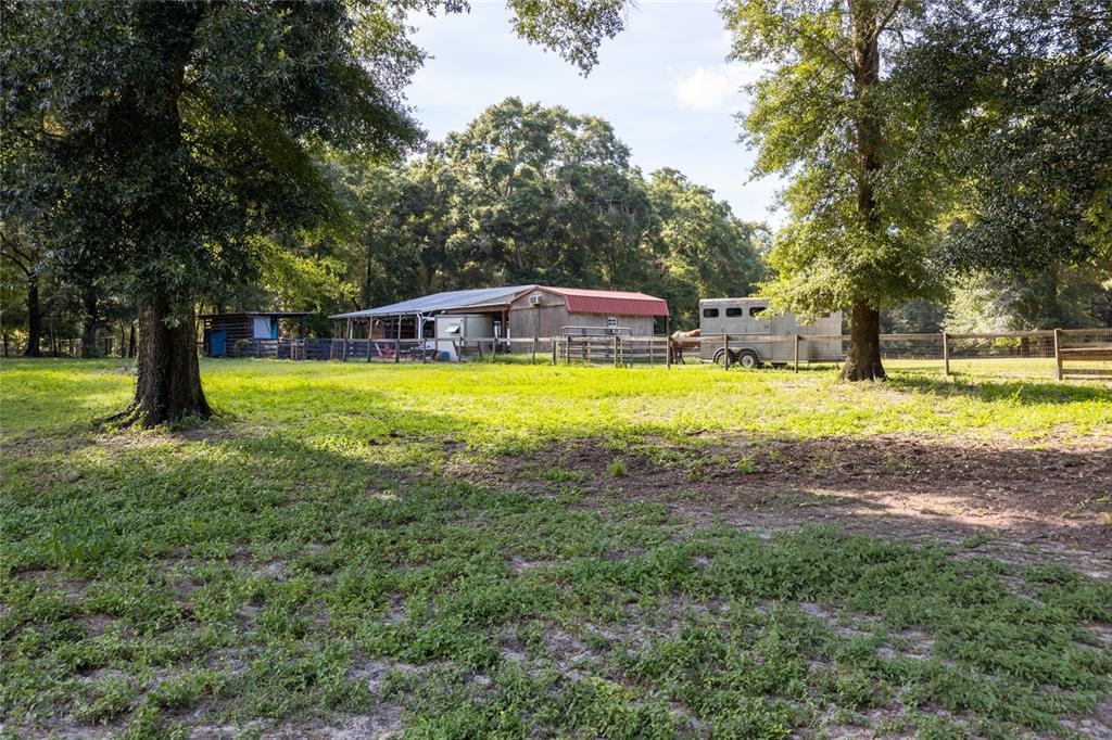 9106 Southwest 124 Street Archer, FL 32618 - Photo 25 of 57 a view of a swimming pool with a yard and trees