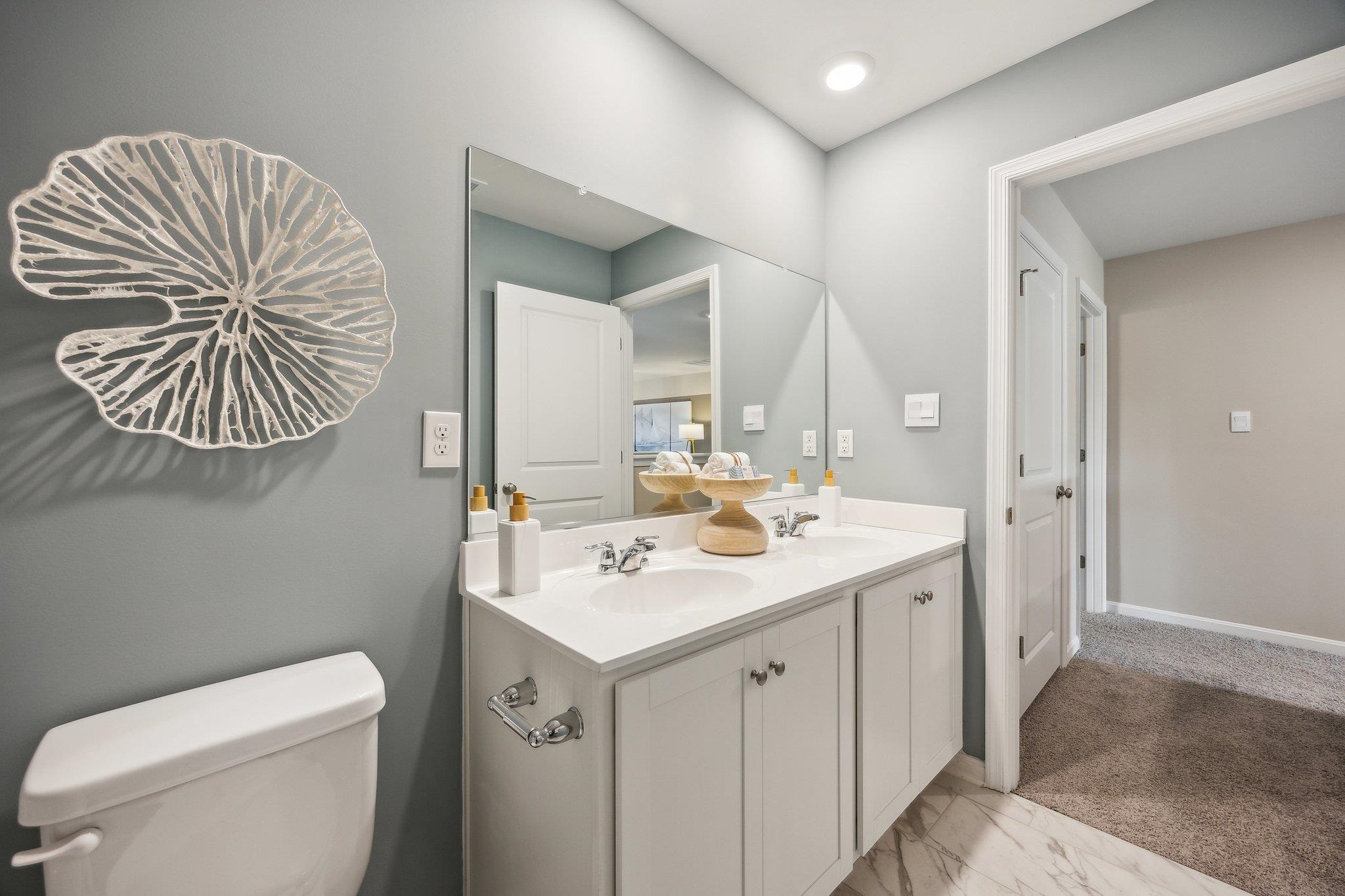 490 Rachel Drive Penn Laird, VA 22846 - Photo 30 of 30 a bathroom with a toilet a sink a mirror and a shower