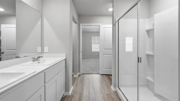 an empty room with windows