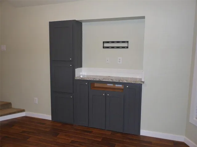 a room with a mirror