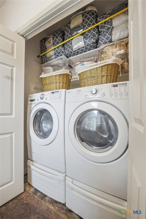 3075 Rustler Canyon Lake, TX 78133 - Photo 37 of 48 a utility room with dryer and washer