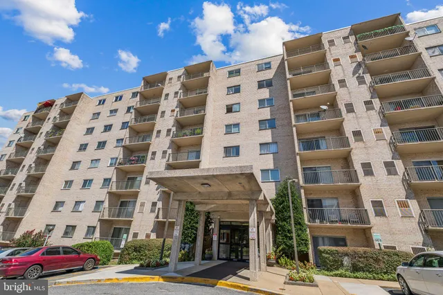 a front view of a multi story building